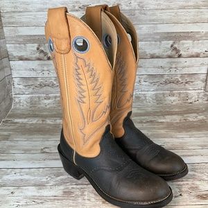 DURANGO VINTAGE Y2K WOMENS COWGIRL WESTERN TWO TONE CLASSIC LEATHER BOOTS Size 6